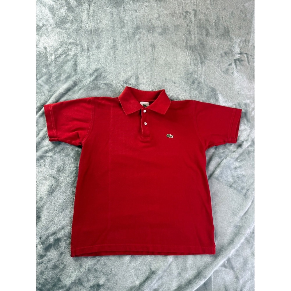 Lacoste Polo L1212 Mens Size L / 5 Red Short Sleeve Classic Fit Embroidered